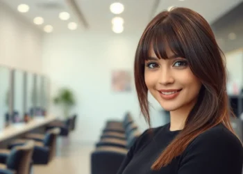 bangs hairstyle for round face to look slim