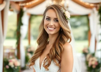 long hair half up half down wedding hairstyles