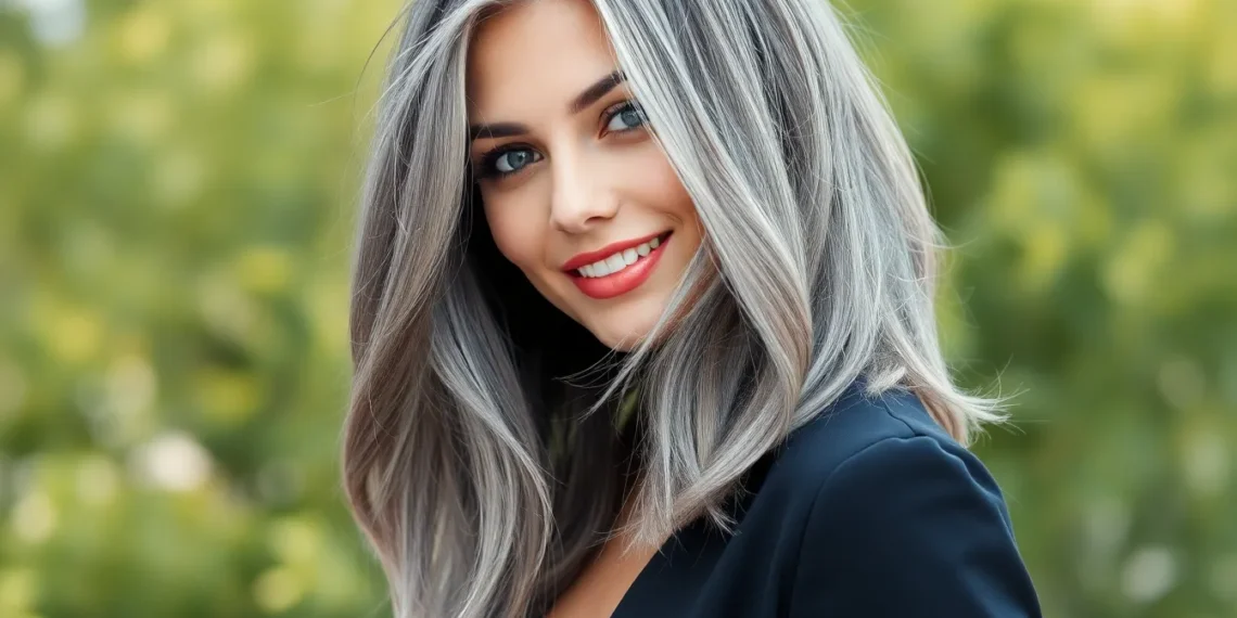 low maintenance medium length layered grey hair styles